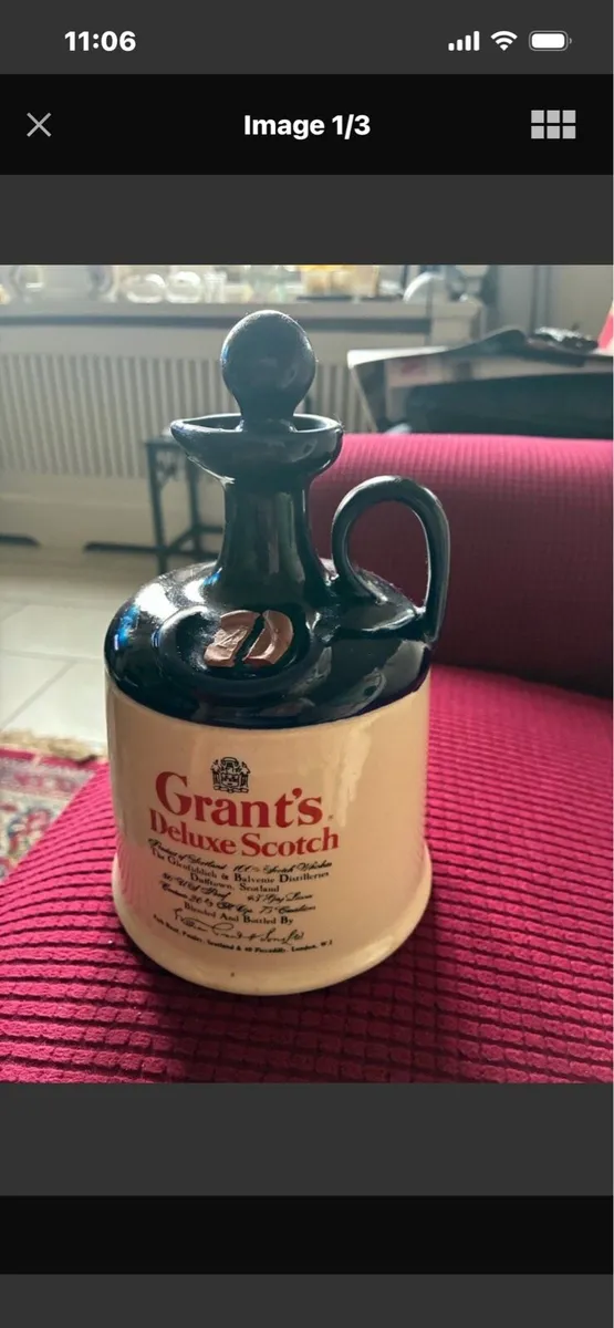 Rare Grants De Luxe Scotch Whisky Ceramic Decanter - Image 1