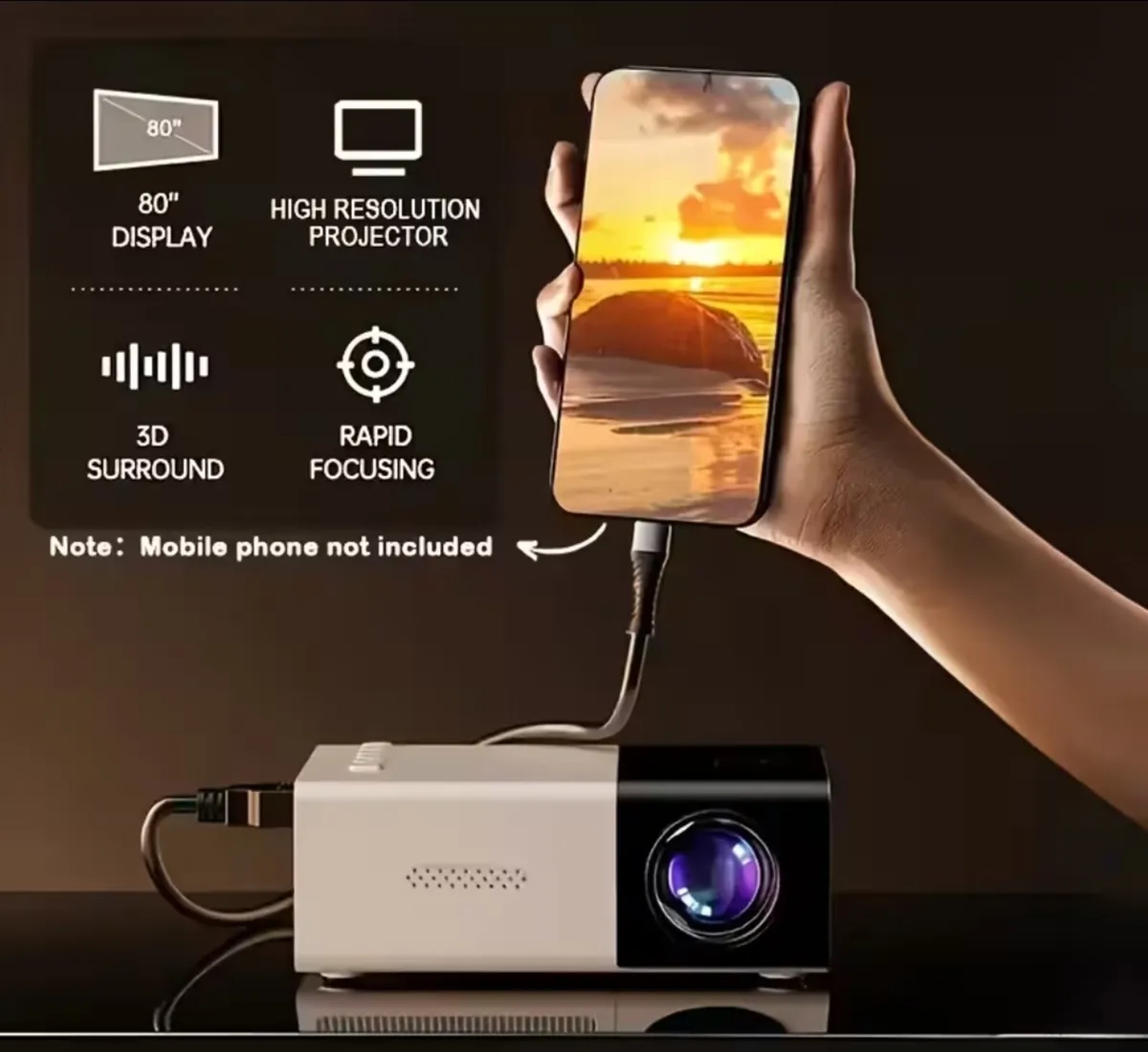 Portable Mini Projector – High‑Resolution, Compact - Image 3