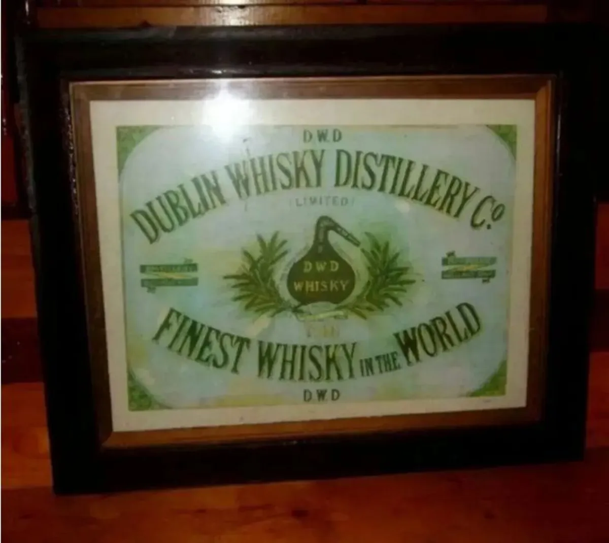 Vintage D.W.D. Dublin Whisky Distillery Framed Ad - Image 2