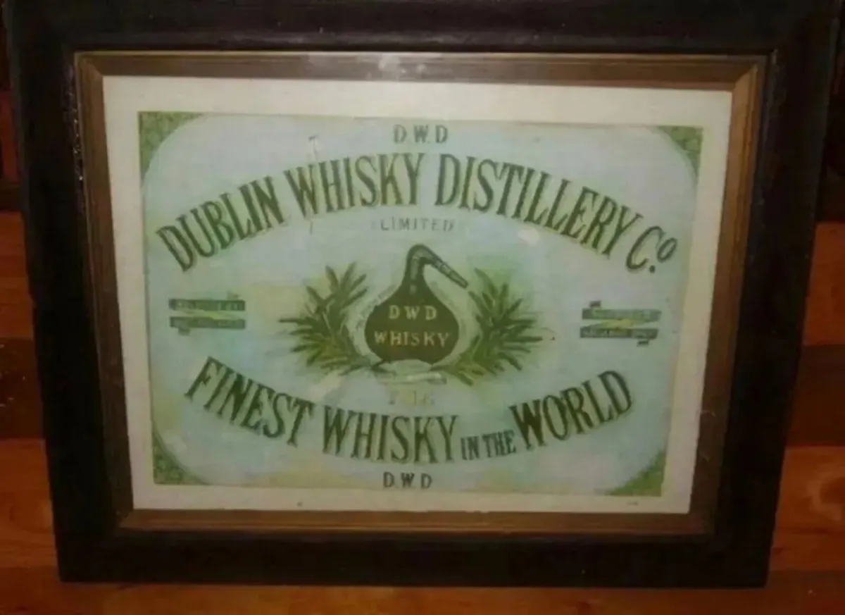 Vintage D.W.D. Dublin Whisky Distillery Framed Ad - Image 3