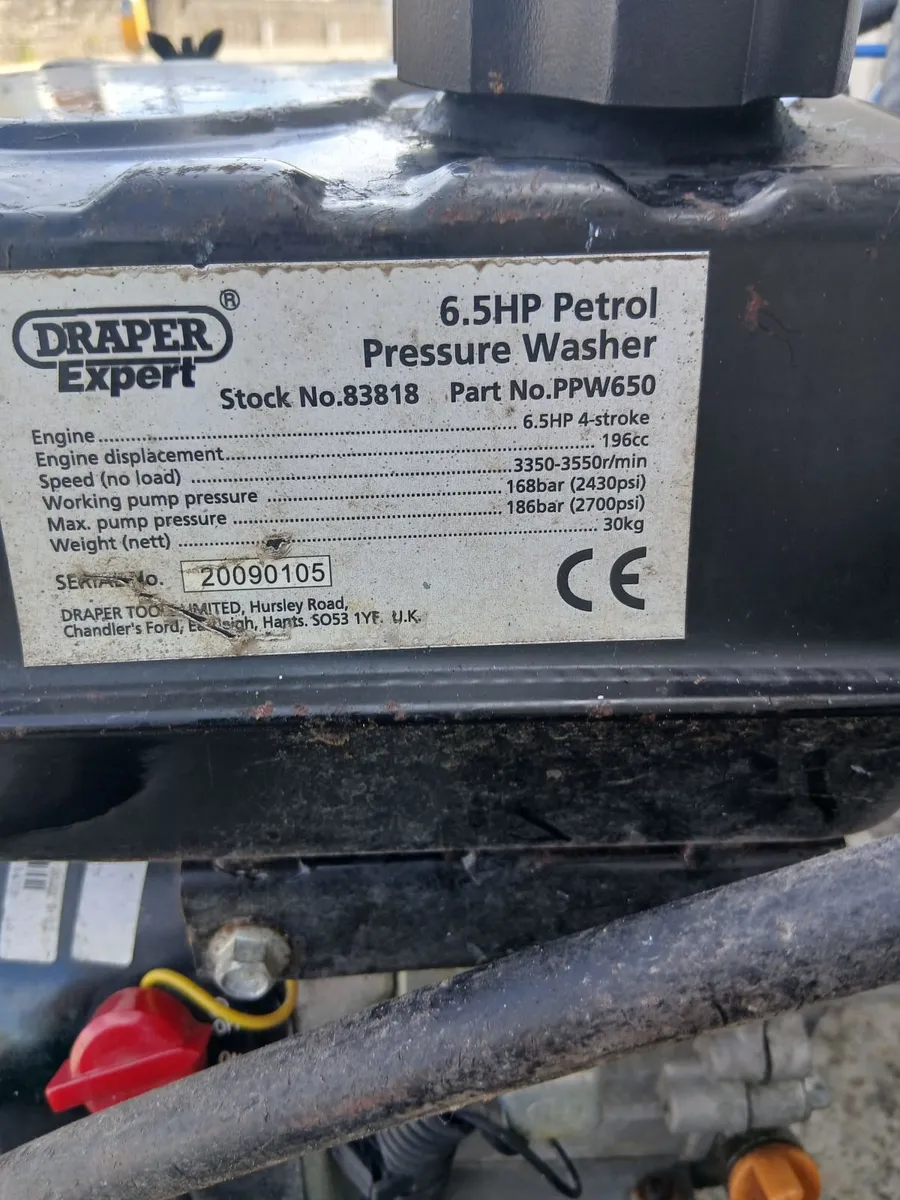 Draper petŕol 6.5hp power washer priced - Image 2
