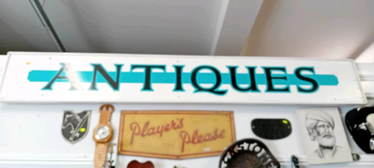 8ft Hand Painted "Antiques" Sign