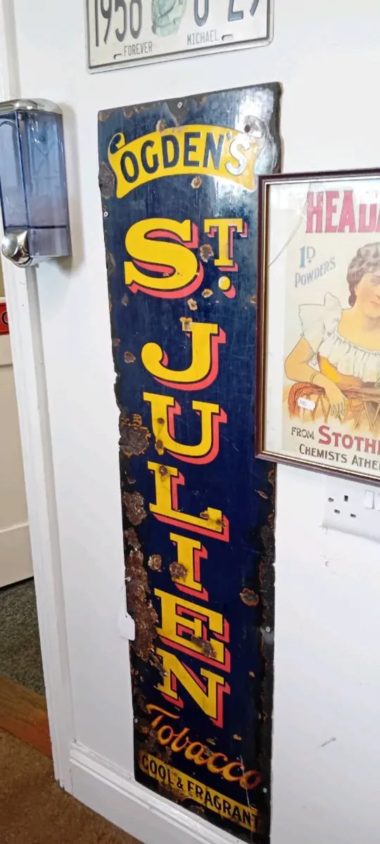 Original Enamel St.Julien Tobacco Sign - Image 1