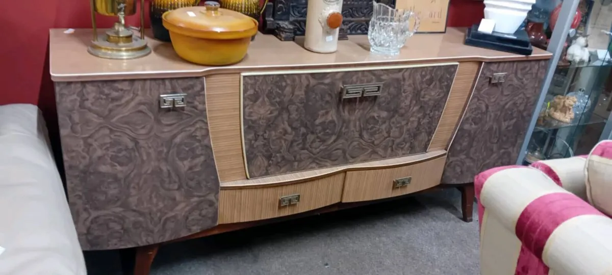 Mid Century Walnut Veneer Sideboard - Image 1