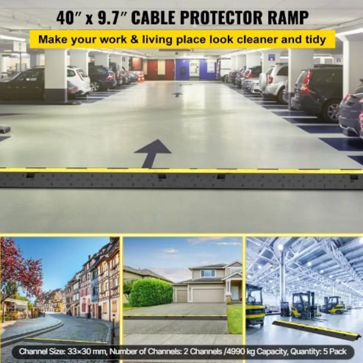Cable Protector Ramp 101x24.5x5 cm , 5 Packs - Image 2