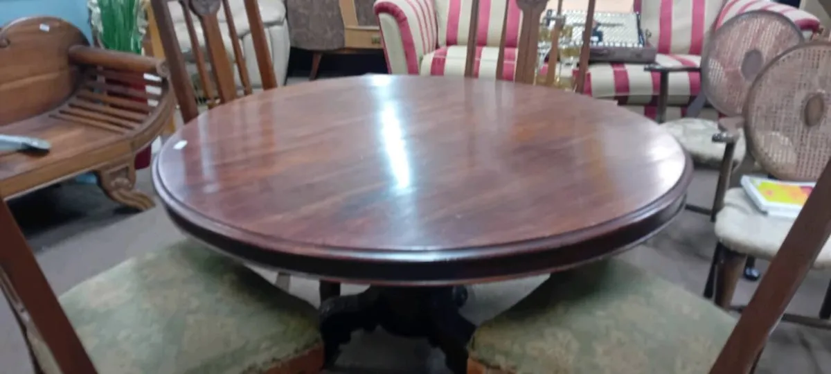Victorian Mahogany Tilt Top Dining Table - Image 2