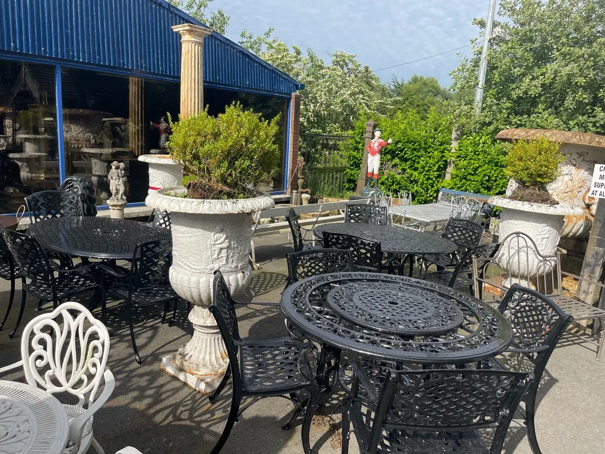 Selection of metal tables chairs - Image 1