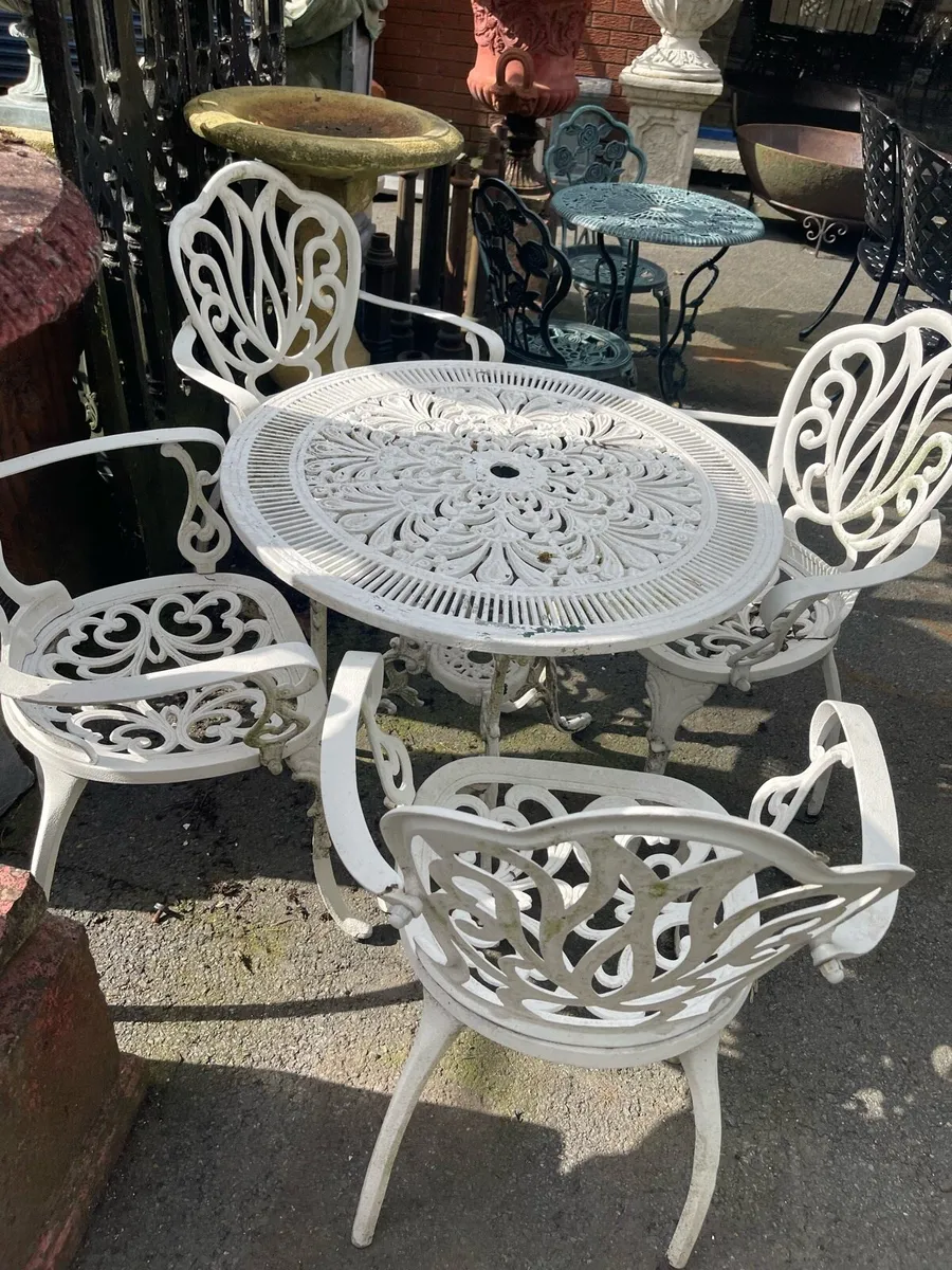 Selection of metal tables chairs - Image 2