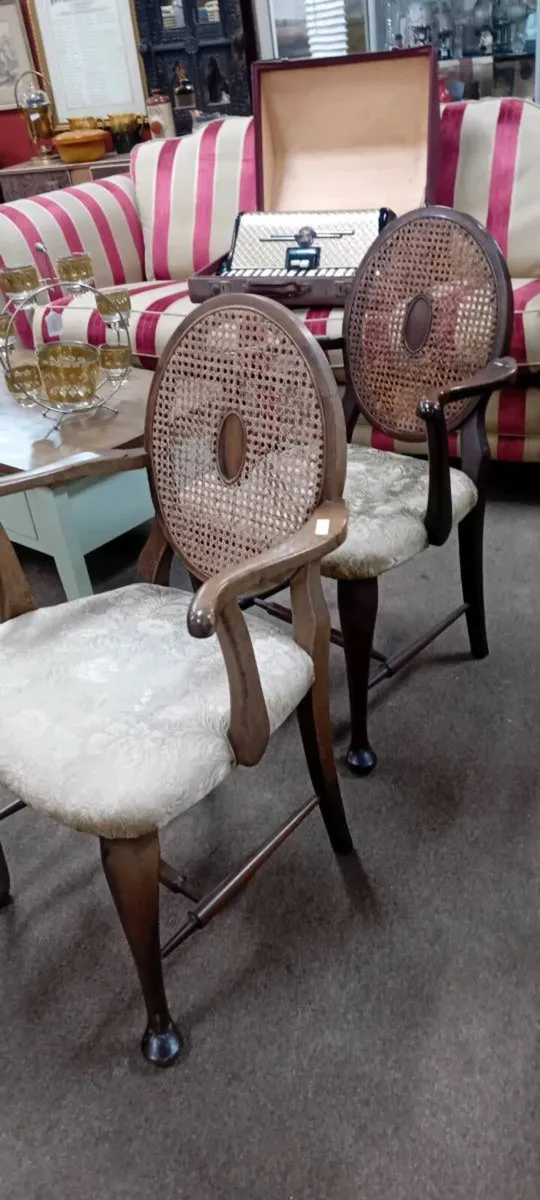 Pair Of Edwardian Bergere Back Armchairs - Image 2