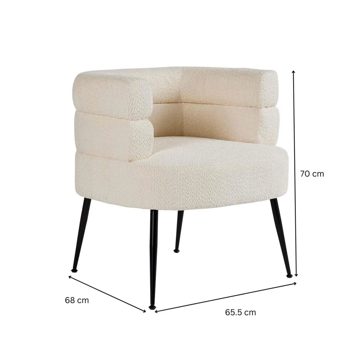 Cream Bouclé Accent Chair + Footstool – Excellent - Image 2