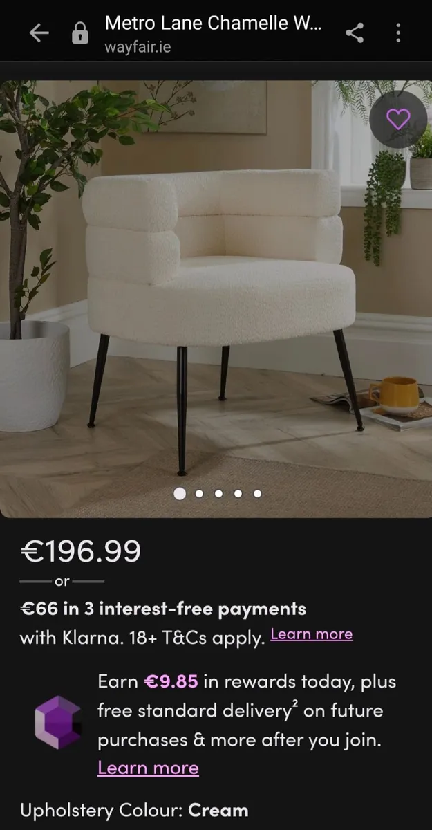 Cream Bouclé Accent Chair + Footstool – Excellent - Image 4