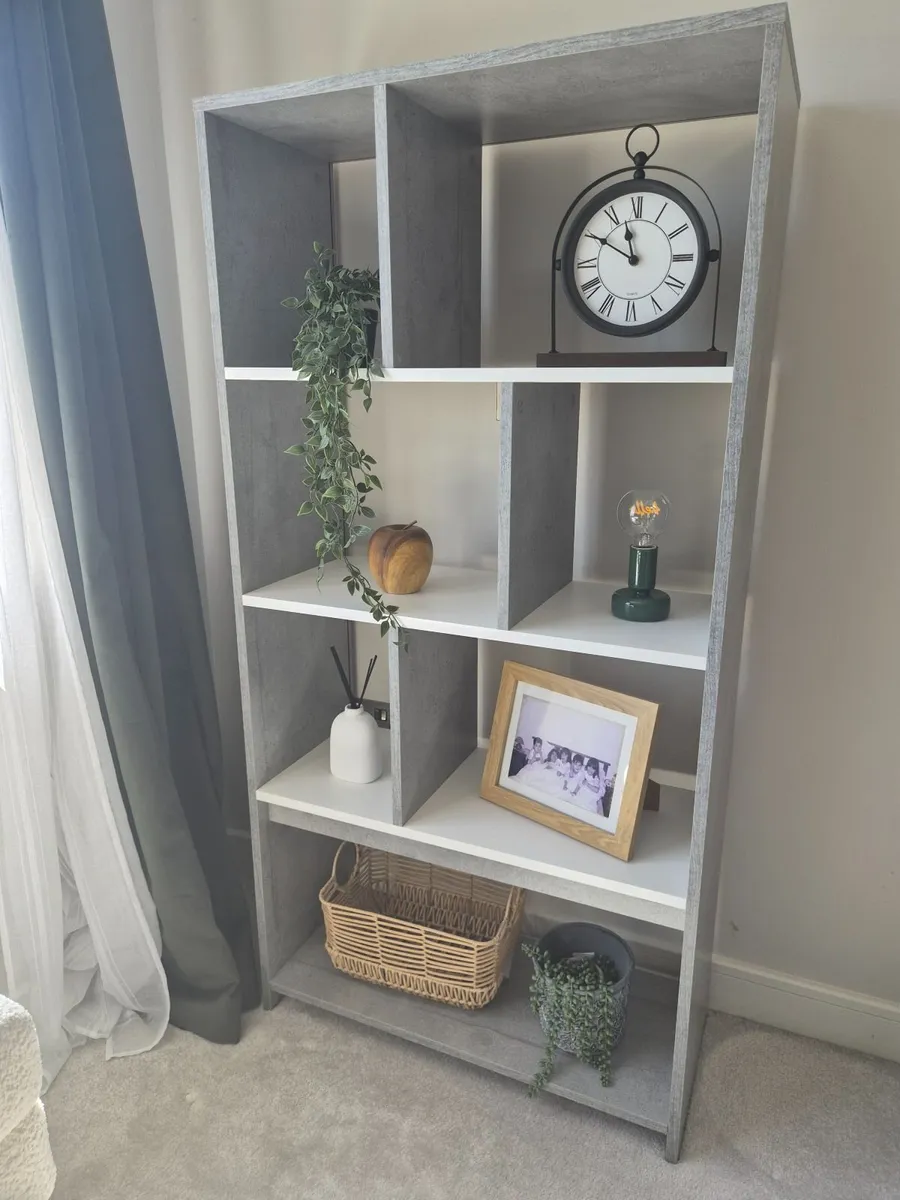 Grey & White Display Bookcase / Shelving Unit – Ex - Image 3