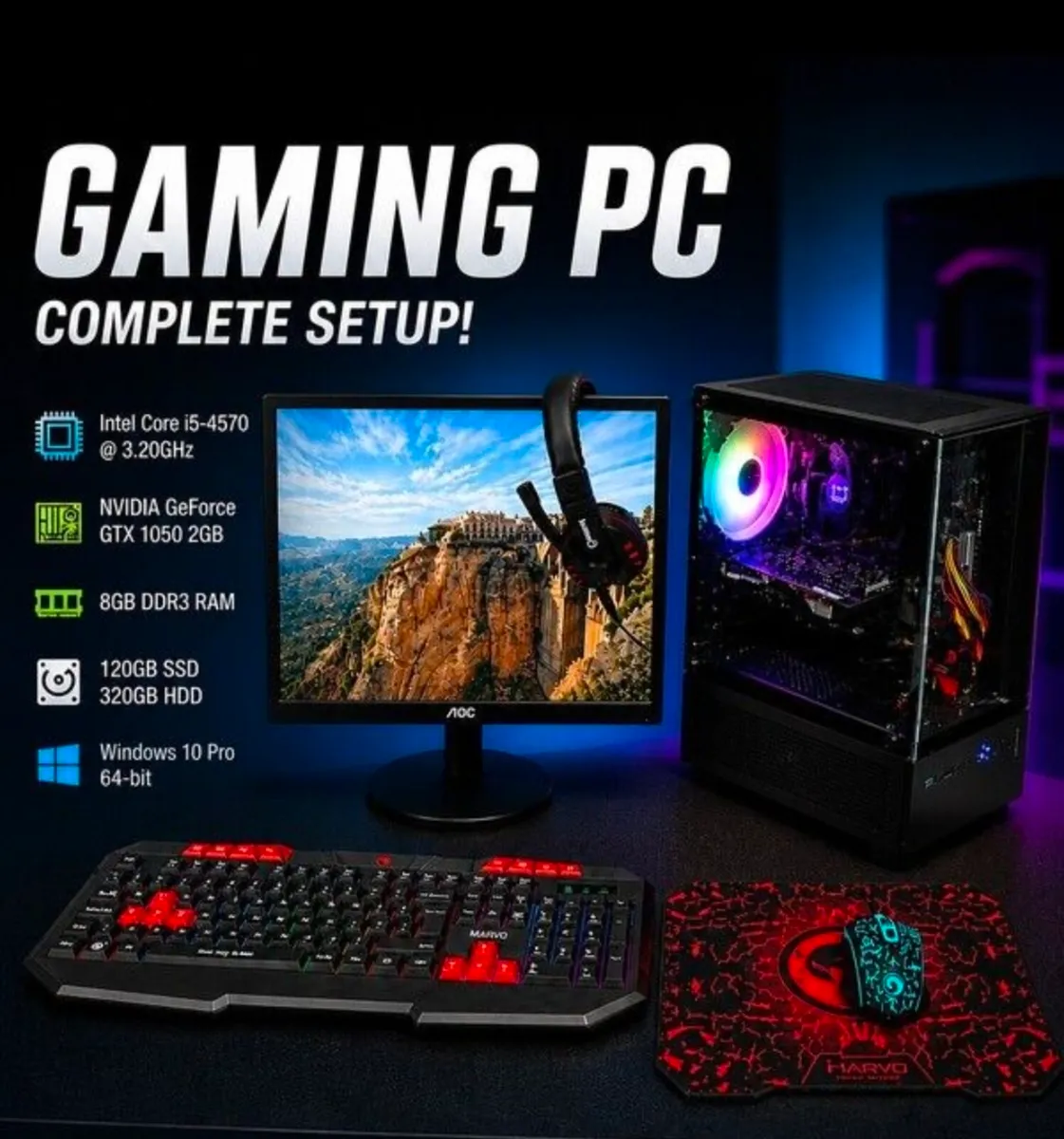 Full Gaming pc set up - Image 1