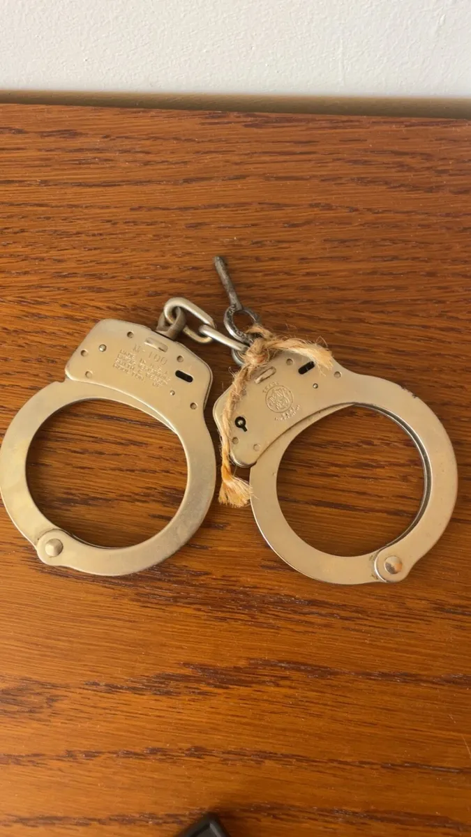 Vintage set of smith an wesson handcuffs ,