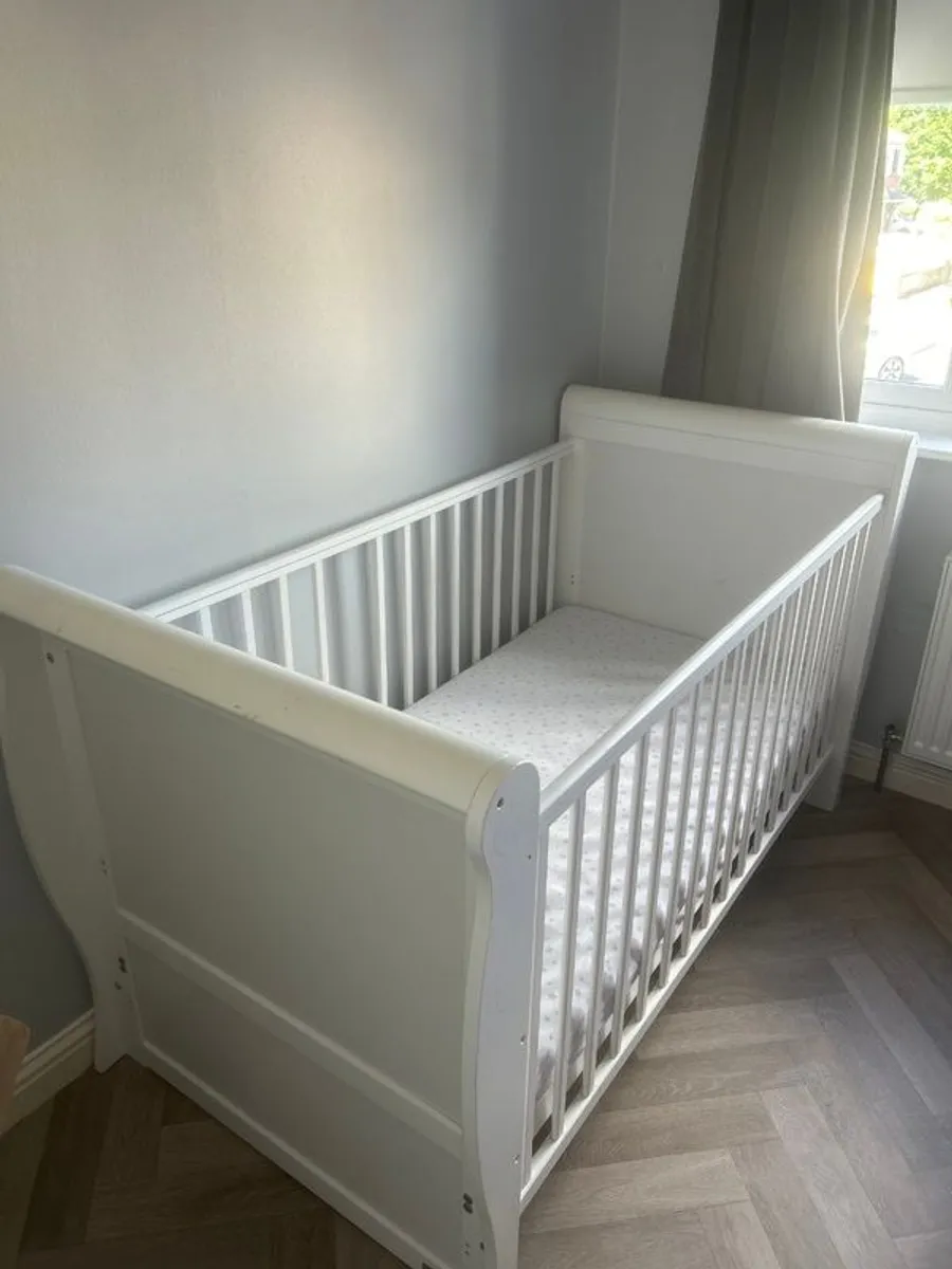 White Sleigh Cot Bed - Image 1