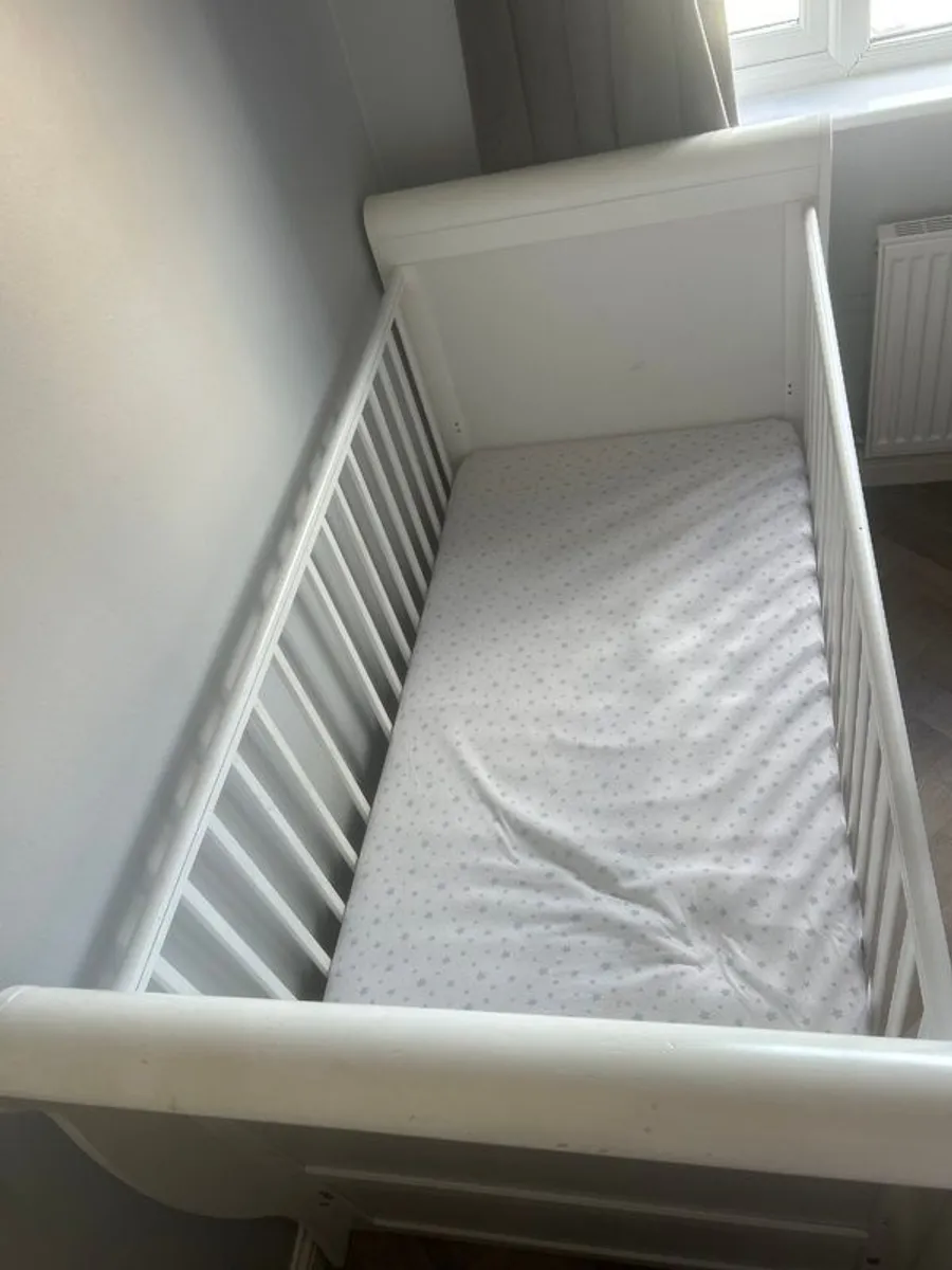 White Sleigh Cot Bed - Image 3