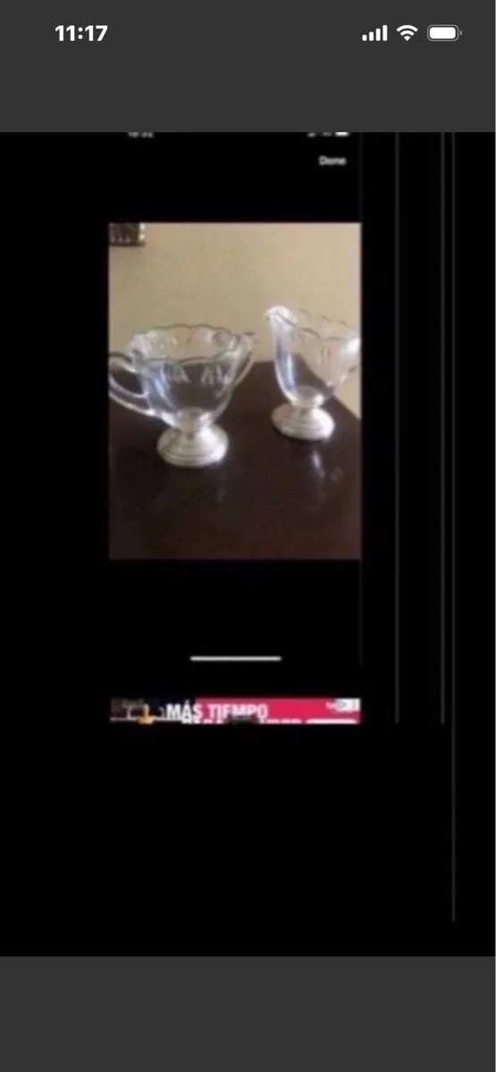 Antique Silver Weighted Milk & Sugar Bowls - Image 1