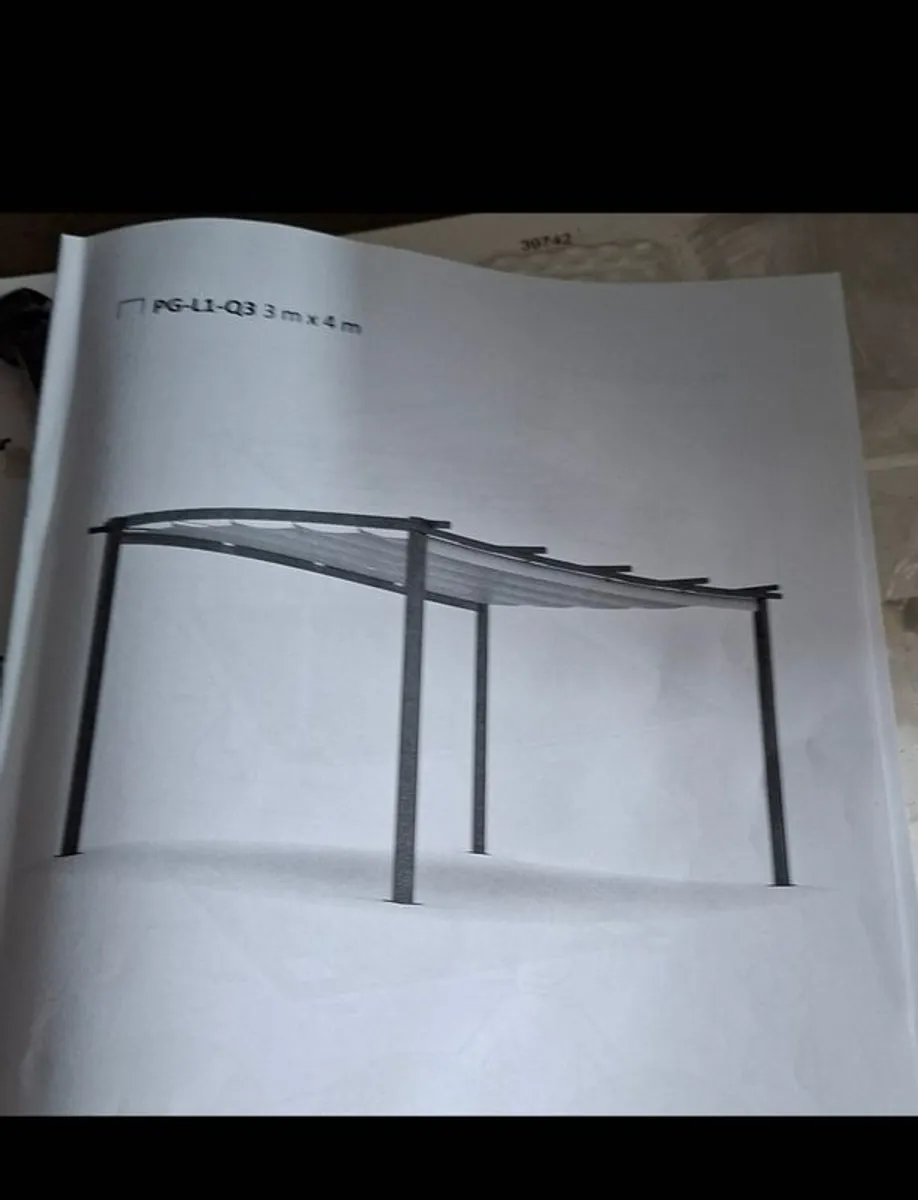 3 x 4m Pergola with retractable canopy roof - Image 4