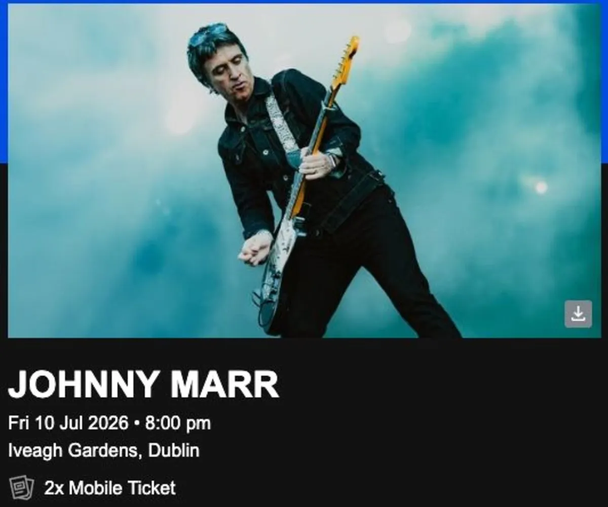 Johnny Marr tickets x 2