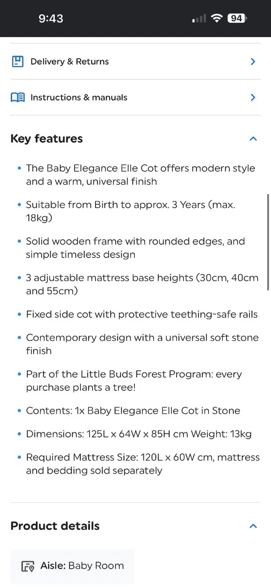 Baby cot - Image 2