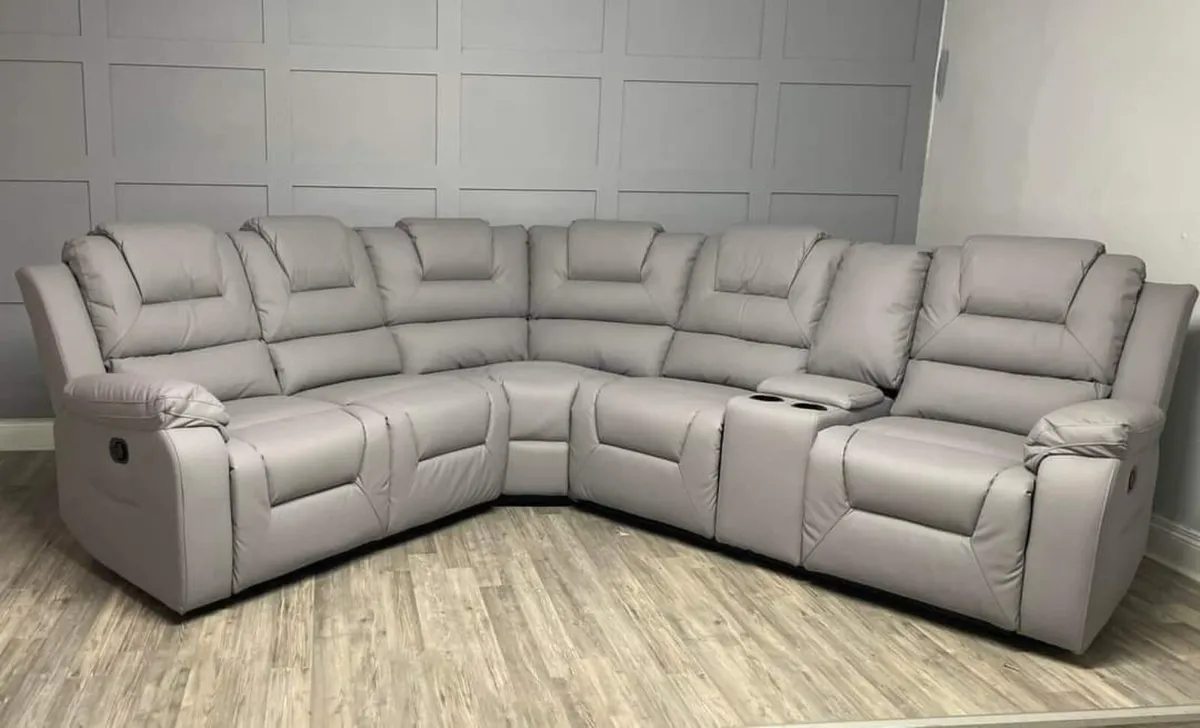 Axel Manual Corner Leather Recliner Sofa - Image 3