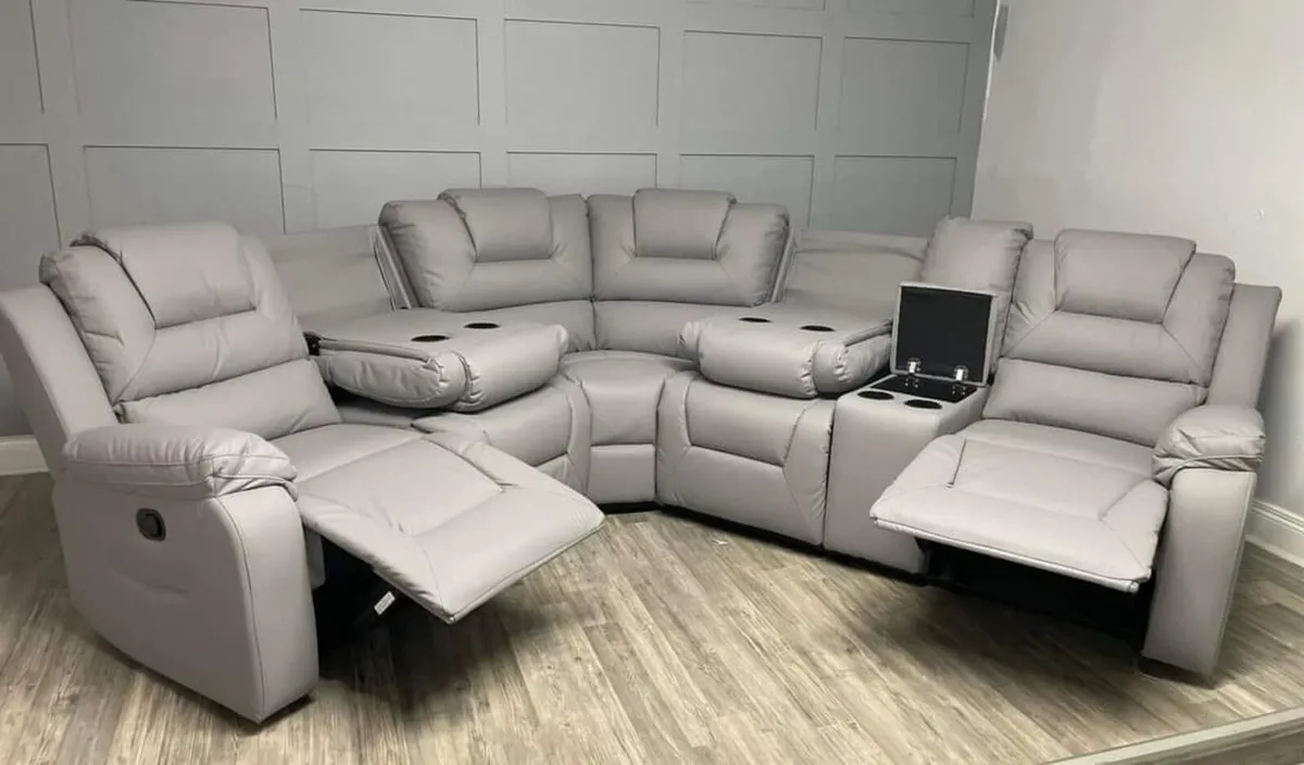 Axel Manual Corner Leather Recliner Sofa - Image 4