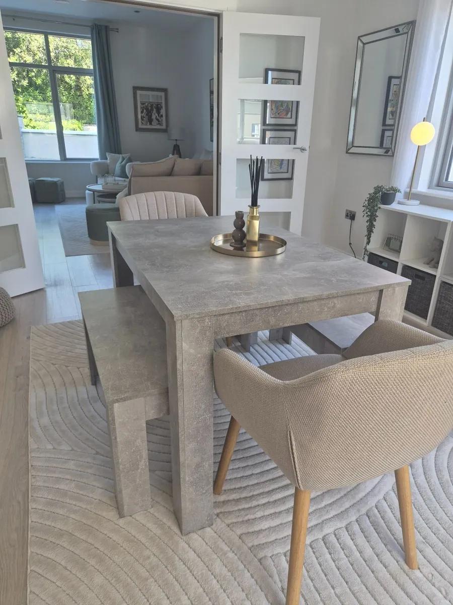 Dining Table Set with Benches & 2 Chairs - Image 1