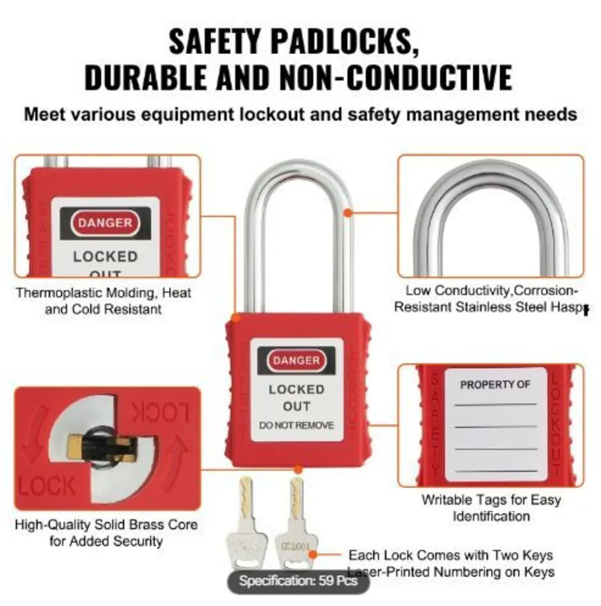 Electrical Lockout Tagout Kit, 59 PCS - Image 4