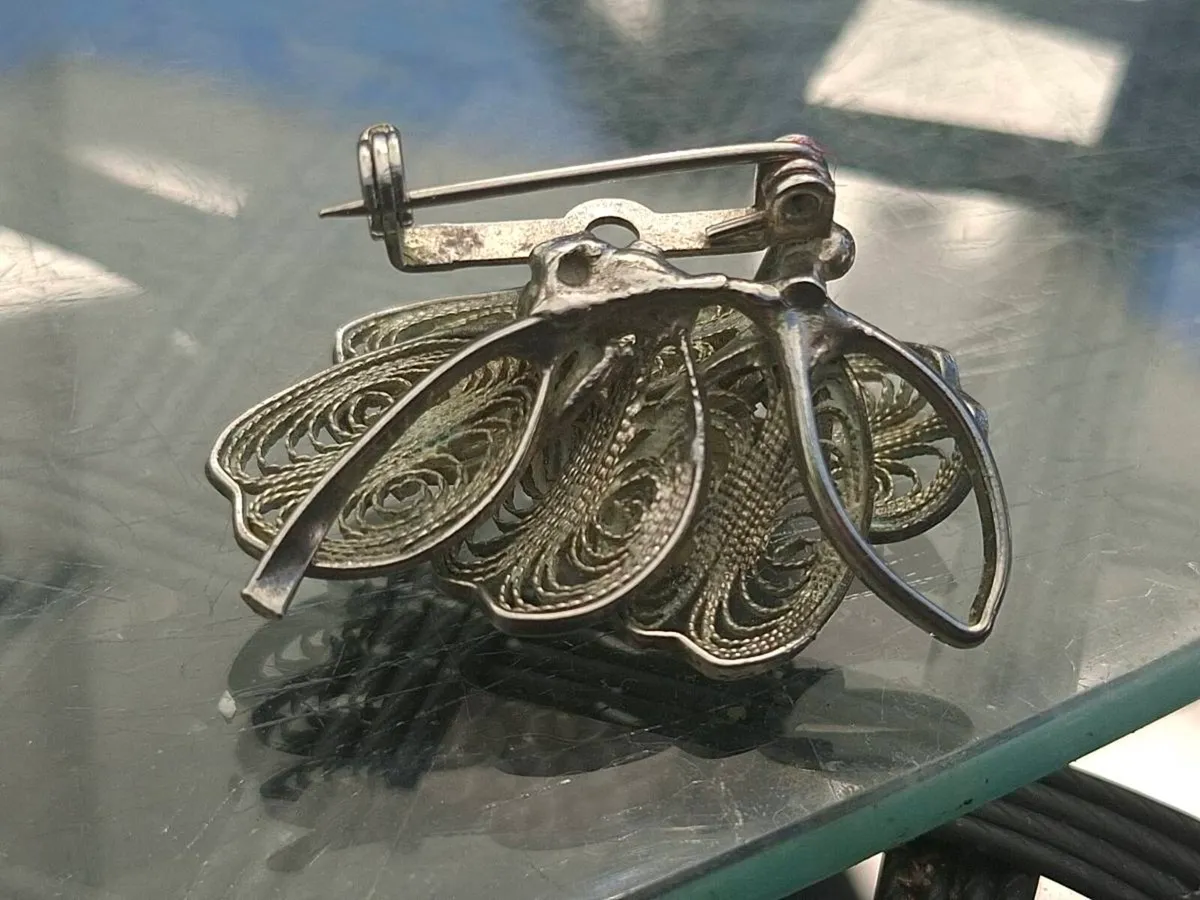 Beautiful old Silver Broach with Pearls - Image 3