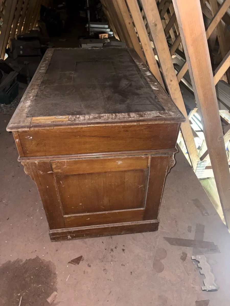 Old writing desk with drawers - Image 3