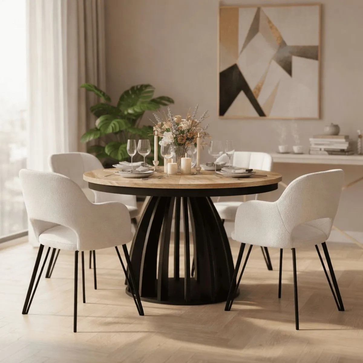 Axis Cremona extendable dining table in oak - Image 2