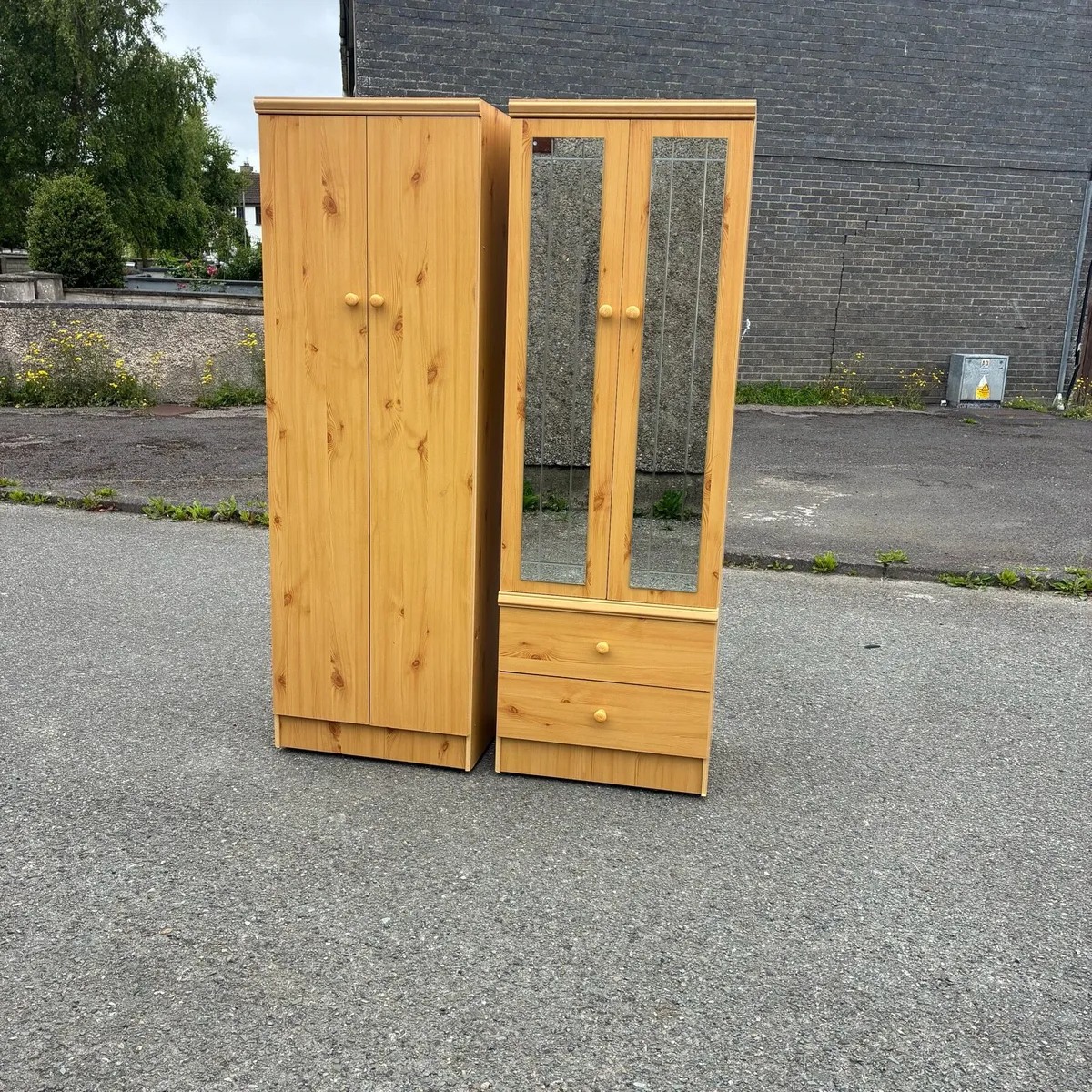 Two Pine Wardrobes €80 & €70 each or €130 for both - Image 1