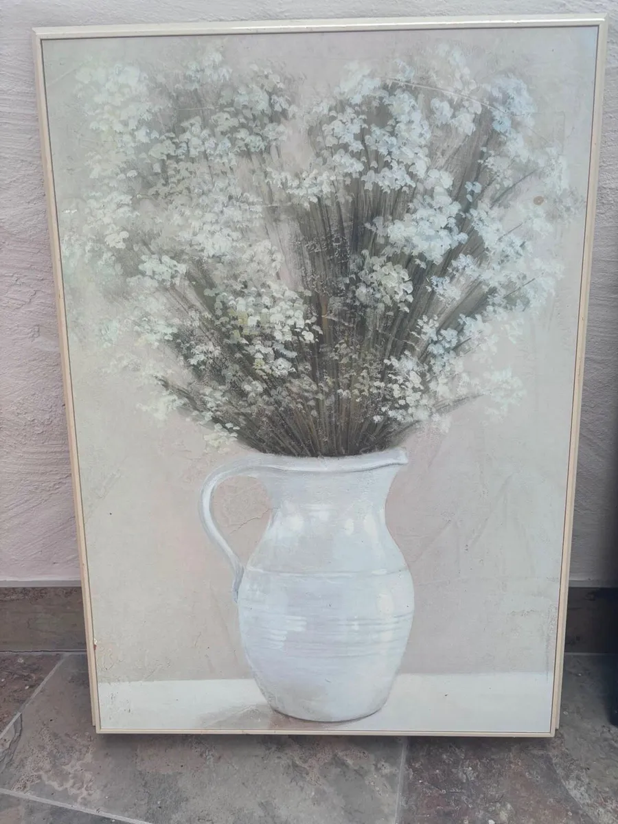 White Flowers in Jug painting 21inch X 29inch - Image 2