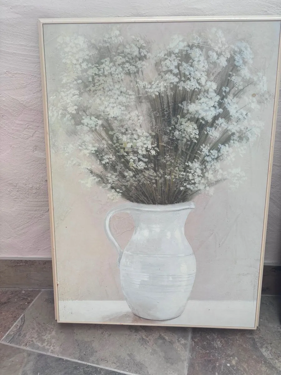 White Flowers in Jug painting 21inch X 29inch - Image 3