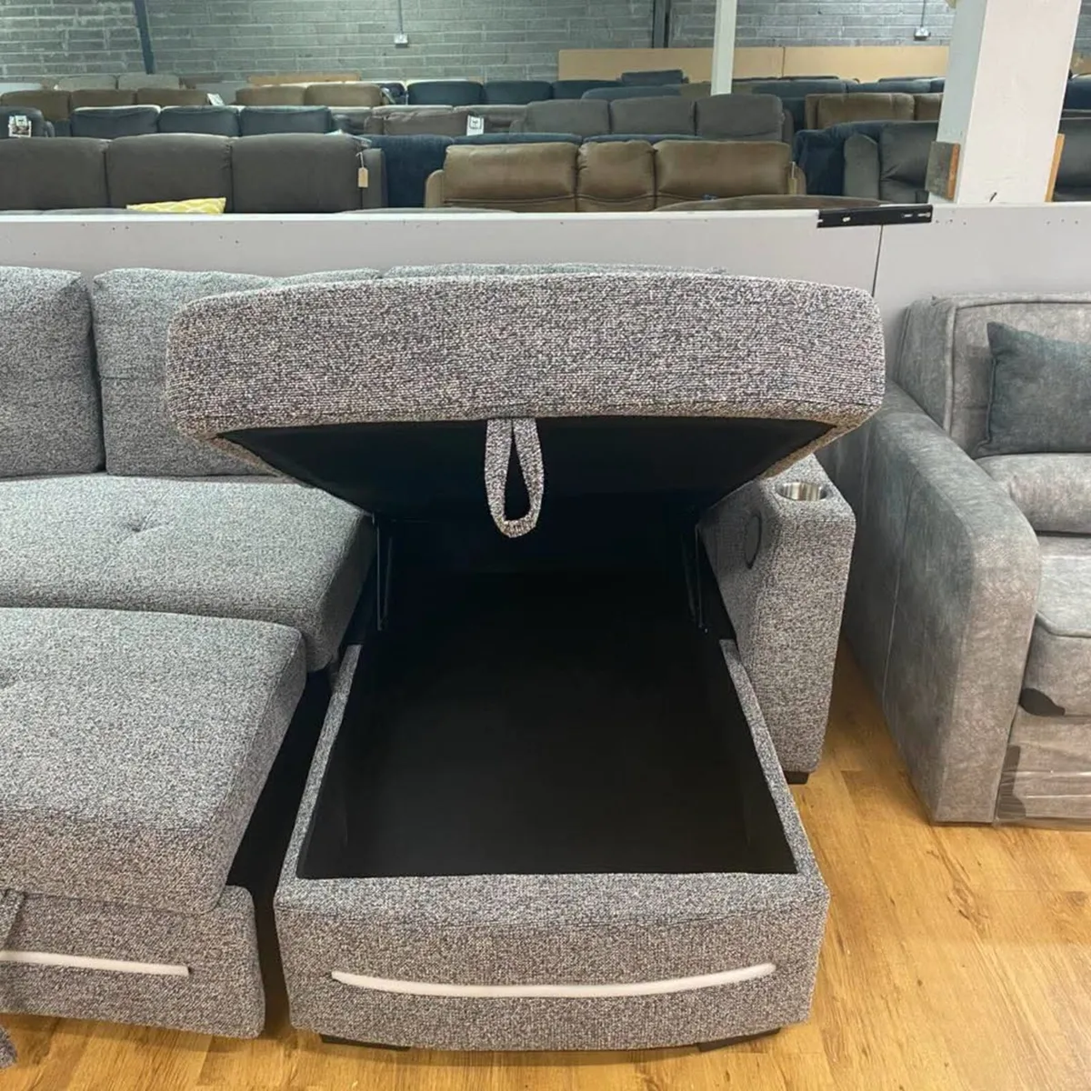 New Dallas Grey & Biege Color Pull Out Sofa Bed - Image 4