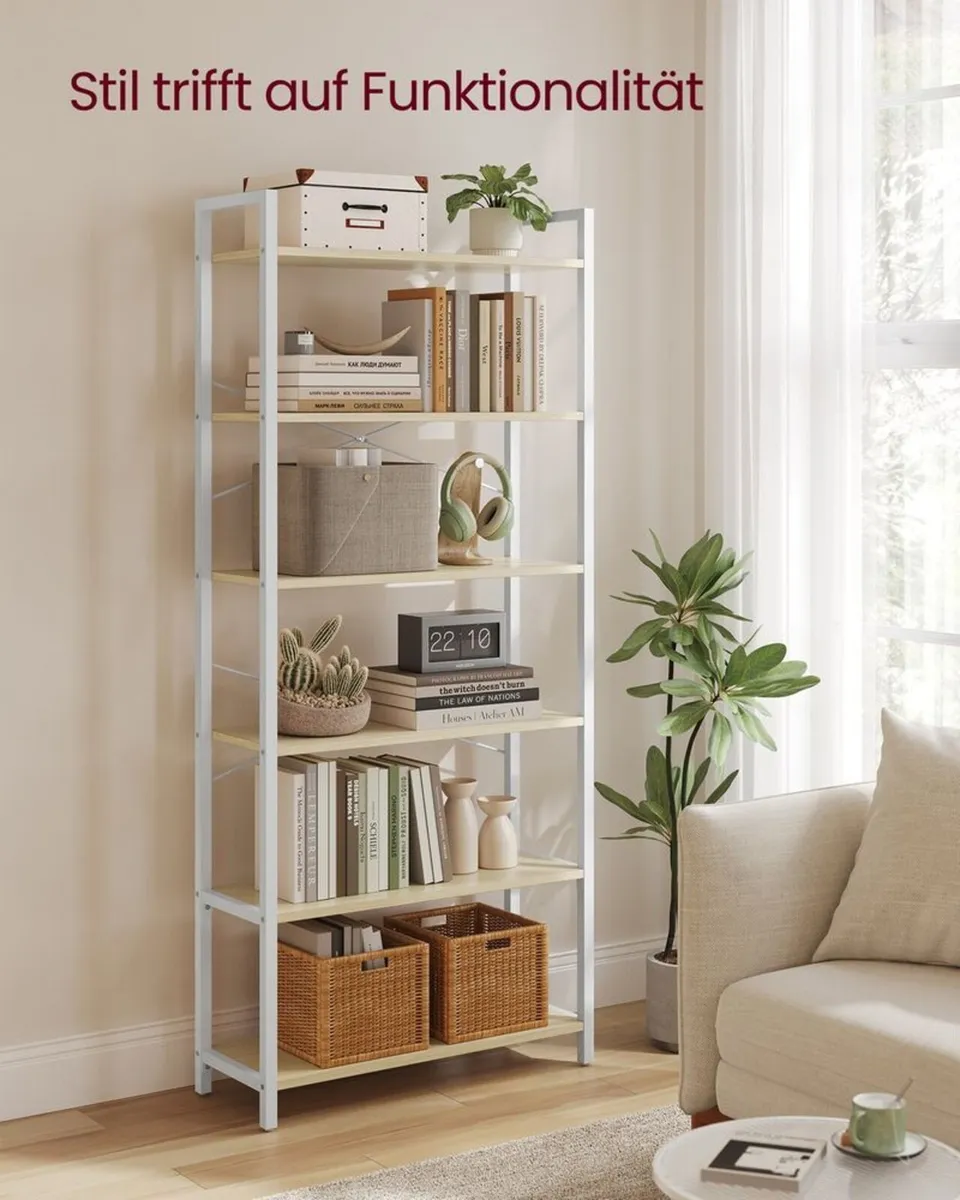 6-Tier Narrow Bookcase - Image 2
