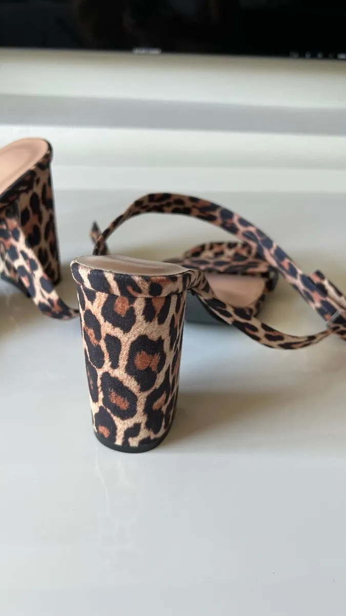 Women’s Leopard Print High Heel Sandals - Image 3