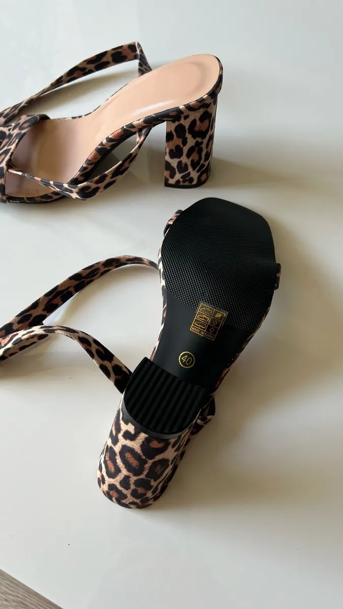 Women’s Leopard Print High Heel Sandals - Image 4
