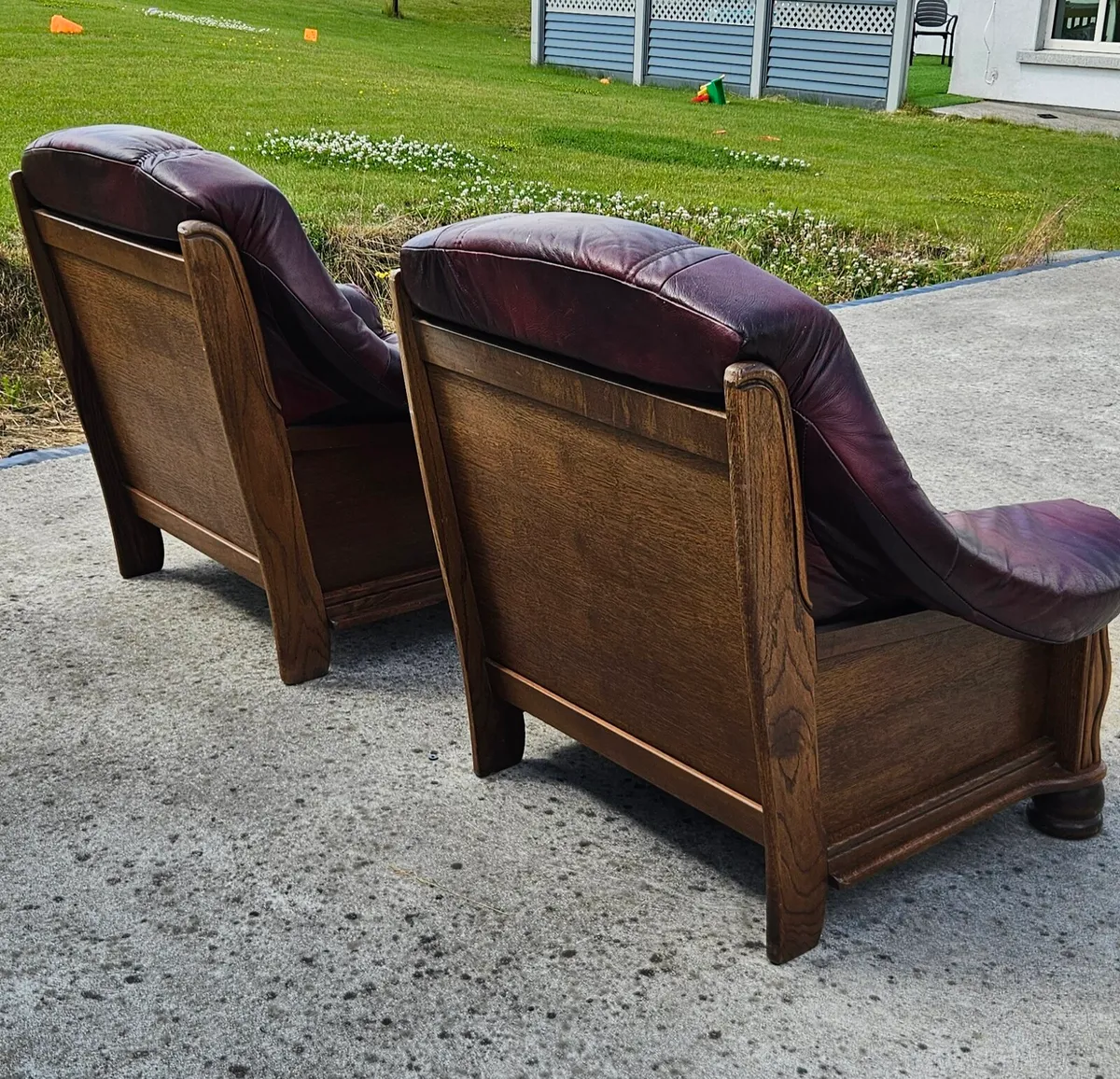 Leather and Mahogany Armchairs - Image 2