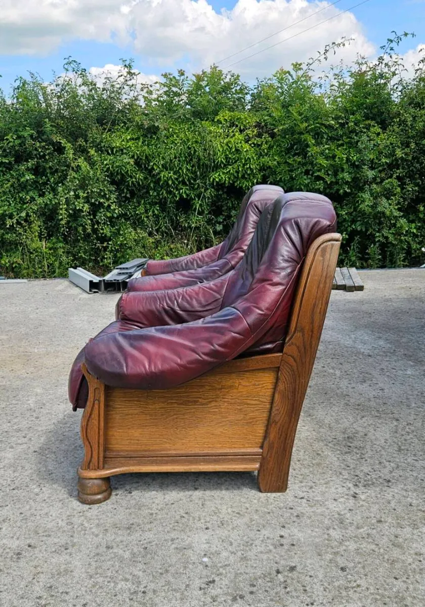 Leather and Mahogany Armchairs - Image 3