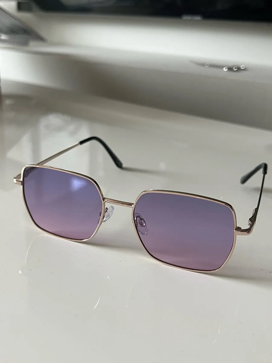 Purple Tinted Retro Sunglasses - Image 1