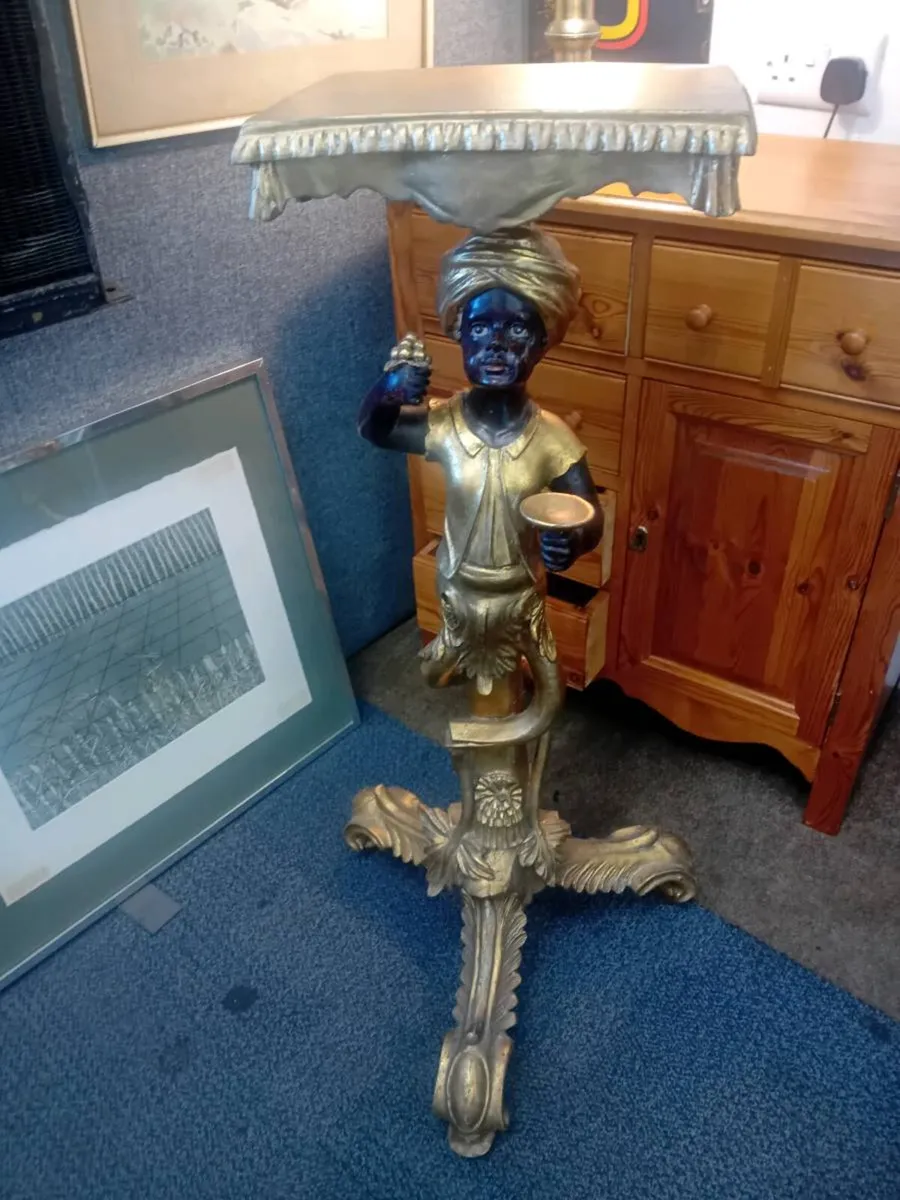 Quality Made Blackamore Tripod Lamp Table - Image 1