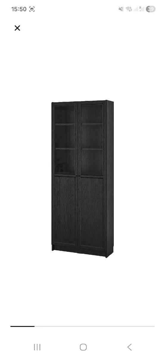 Bookcase with panel and glass doors