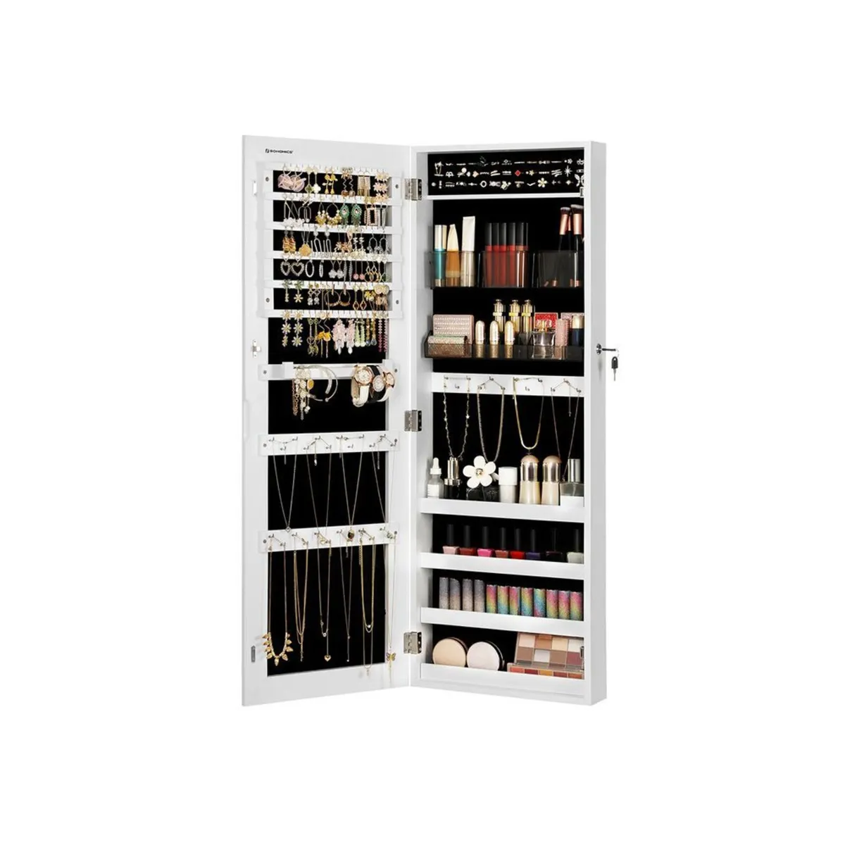 Wall Mounted Jewellery Cabinet with Full-Length Mi - Image 4