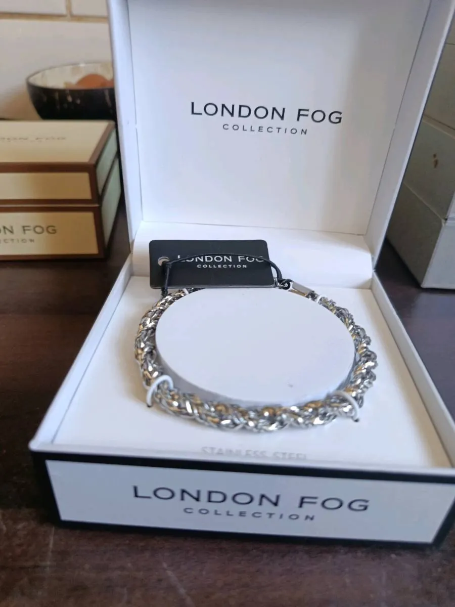 London Fog silver link 8inch unisex silver bracele - Image 2