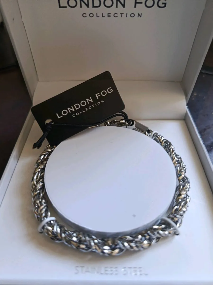 London Fog silver link 8inch unisex silver bracele - Image 4