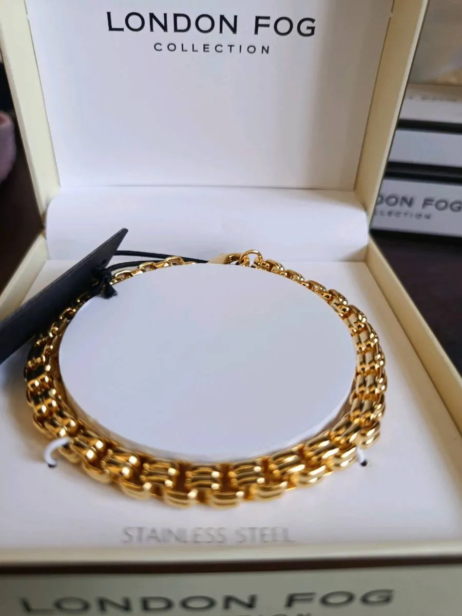 London Fog Gold link 8 inch Unisex Bracelet - Image 2