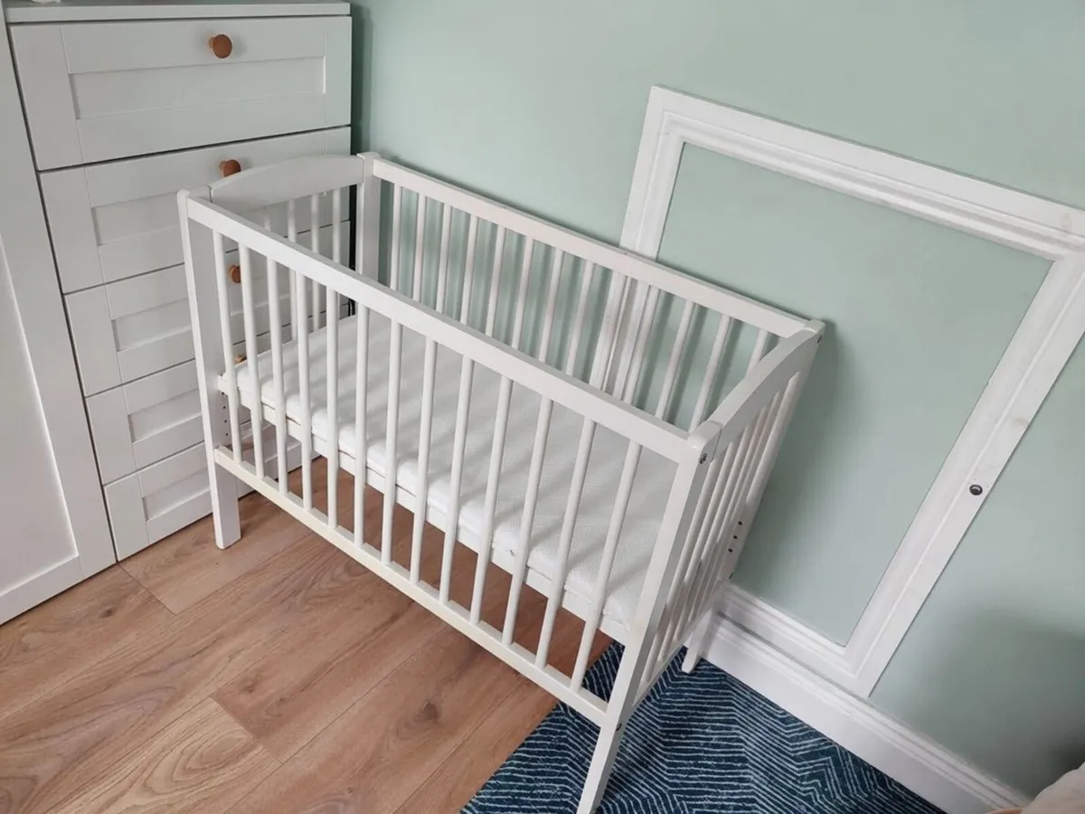 Small Baby Cot With Mattress – Excellent Condition - Image 1