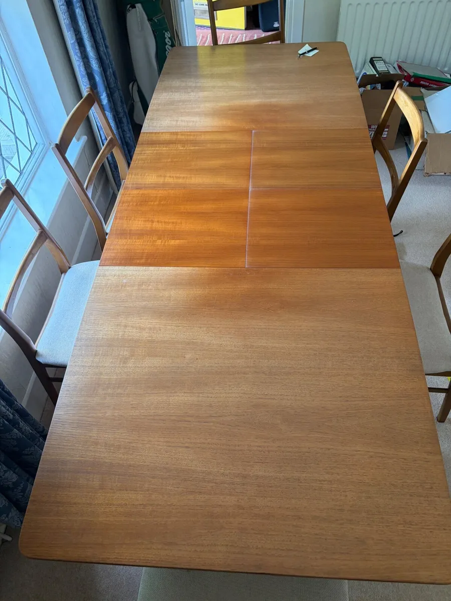 Mid century Teak Dining room Table-  Extendable - Image 2