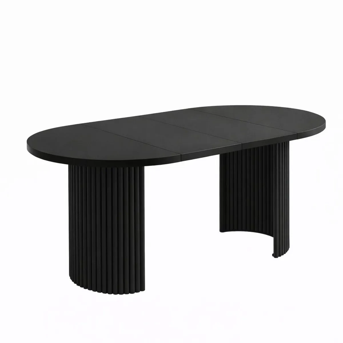 Black Extending Dining Table  Metal Base 180cm - Image 3